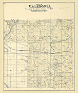 1889 Map of Caledonia Township Waupaca County Wisconsin