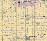 1889 Map of Weyauwega Township Waupaca County Wisconsin