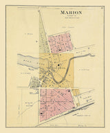 1889 Town Map of Marion Waupaca County Wisconsin