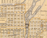 1875 Map of Bremer County Iowa Waverly