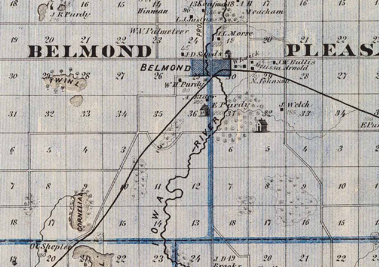 1875 Map of Wright County Iowa