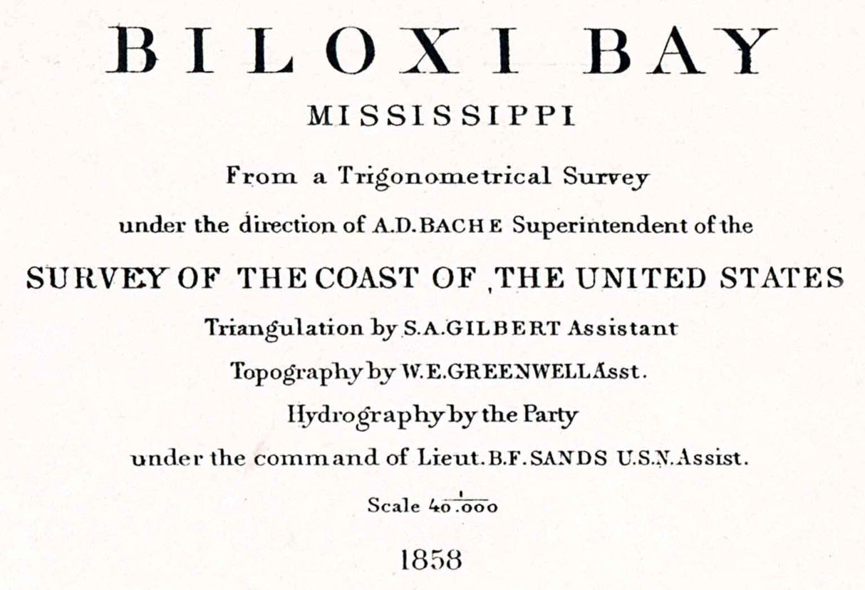 1858 Nautical Map of Biloxi Bay Mississippi