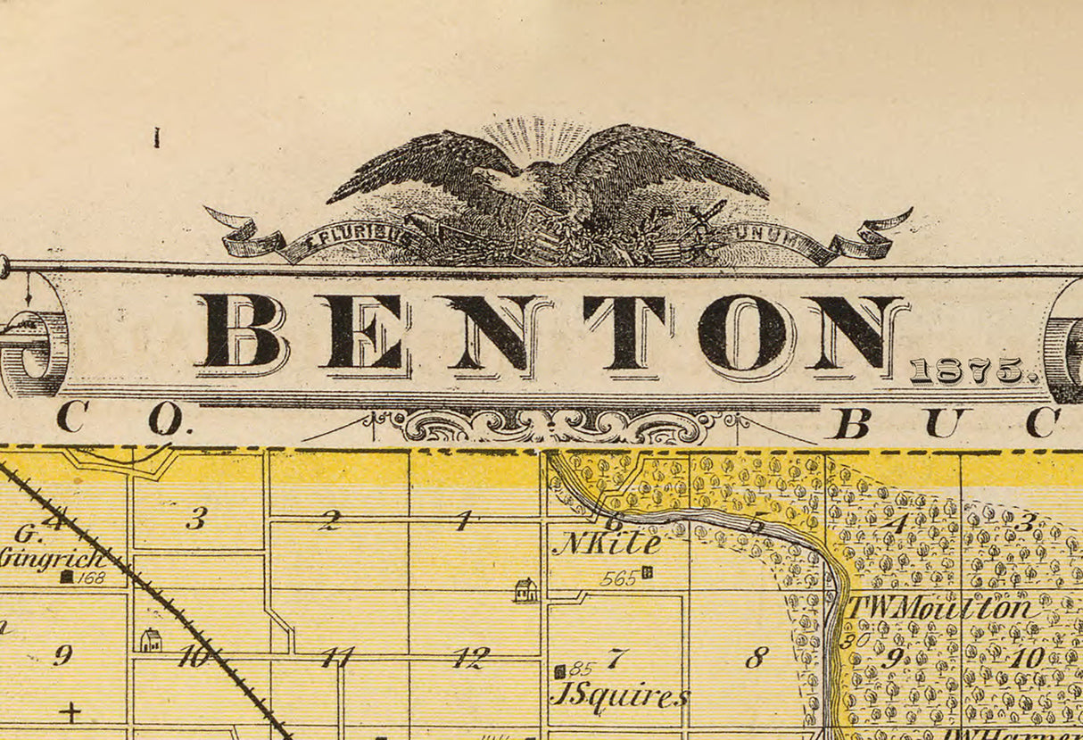 1875 Map of Benton County Iowa