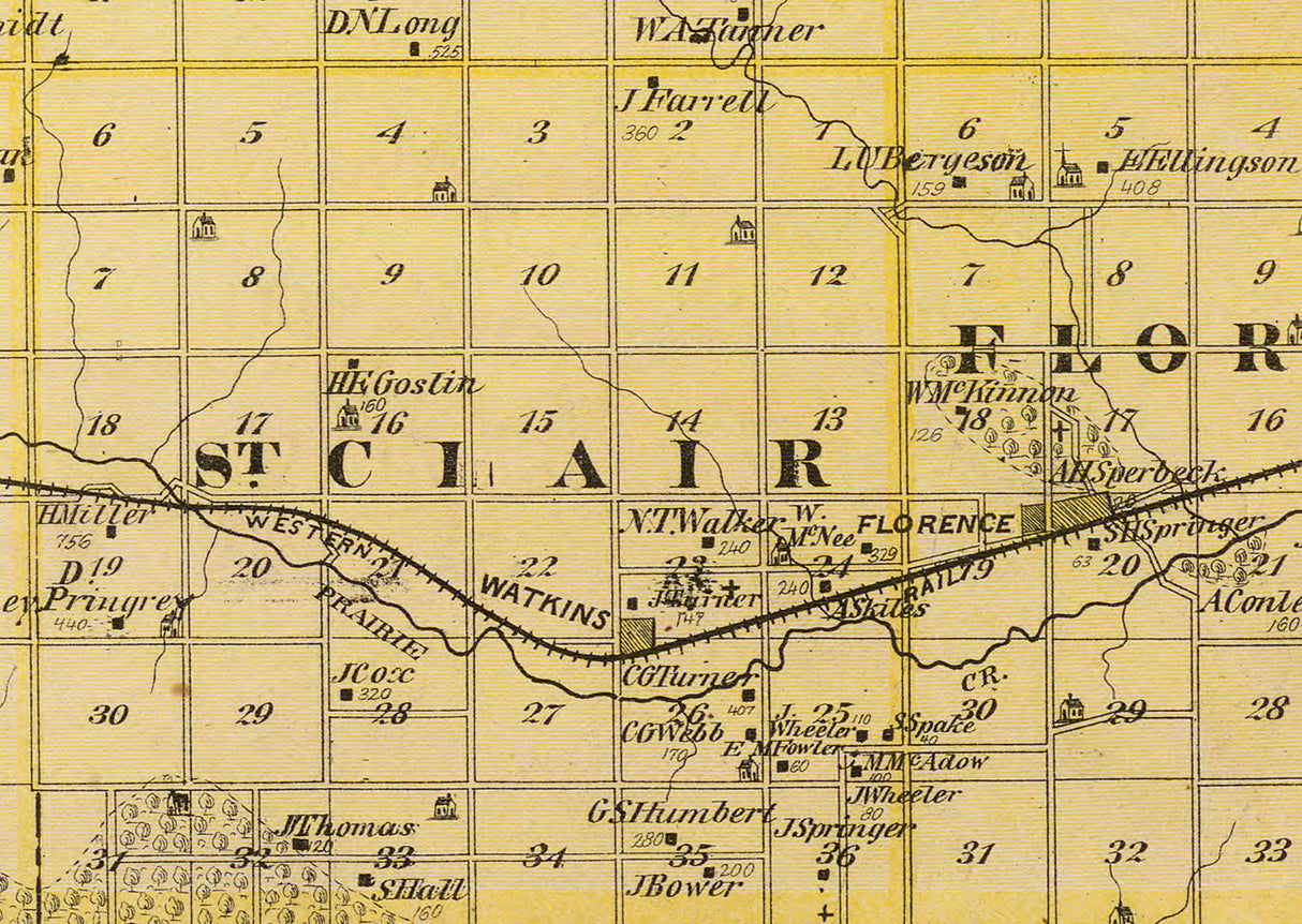 1875 Map of Benton County Iowa