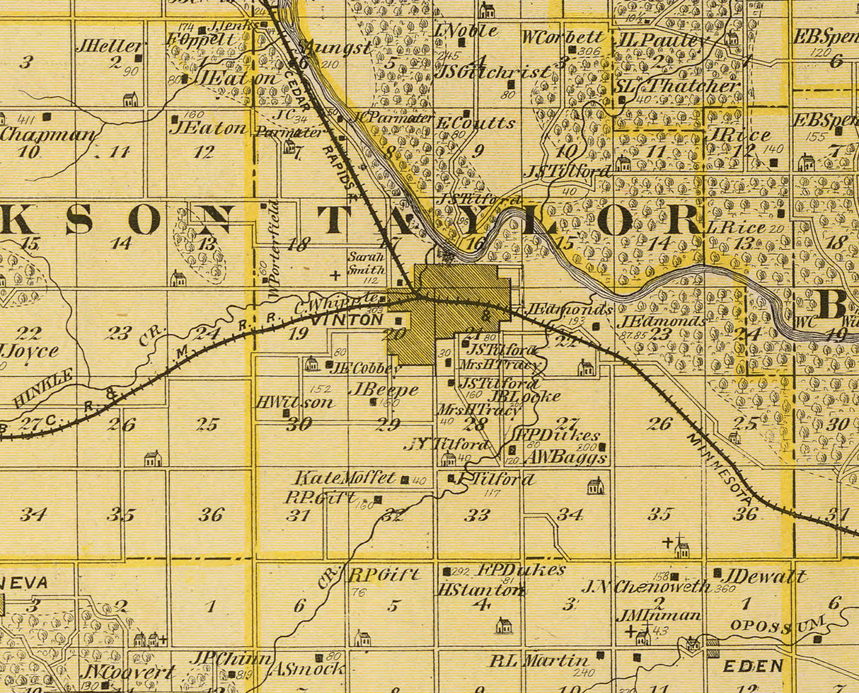 1875 Map of Benton County Iowa
