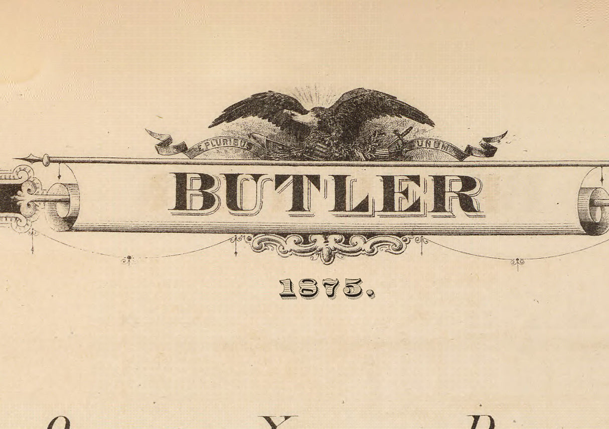 1875 Map of Butler County Iowa