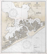 1932 Nautical Map of New River Inlet North Carolina