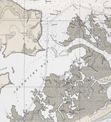 1932 Nautical Map of New River Inlet North Carolina