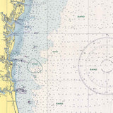 1943 Nautical Map of Ship Wrecks Charleston Light to Cape Canaveral