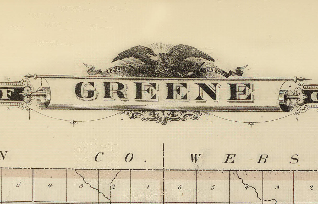 1875 Map of Greene County Iowa