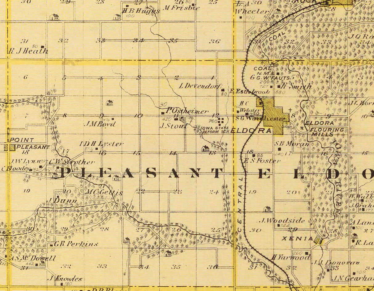 1875 Map of Hardin County Iowa