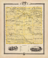 1875 Map of Iowa County Iowa