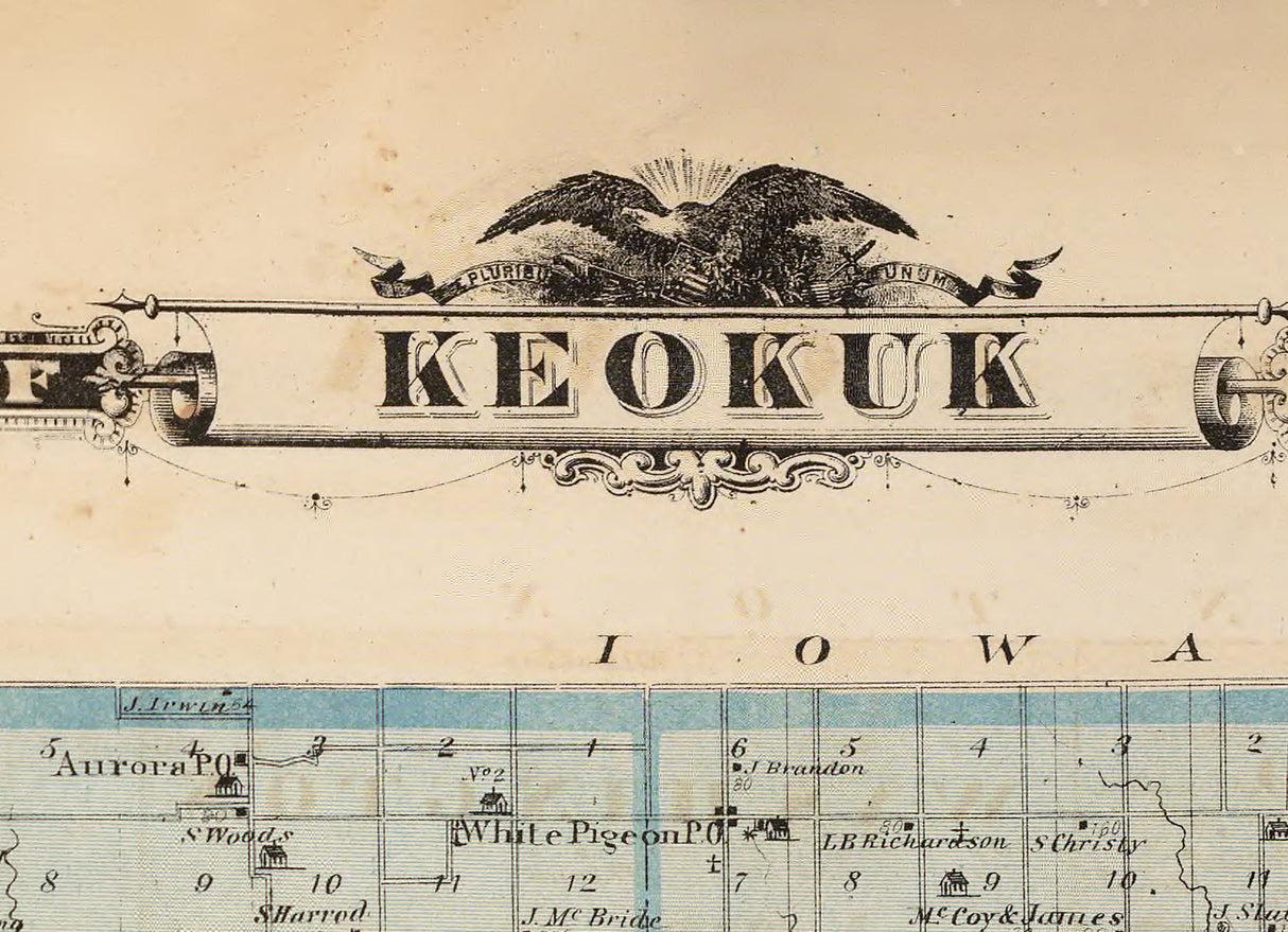 1875 Map of Keokuk County Iowa