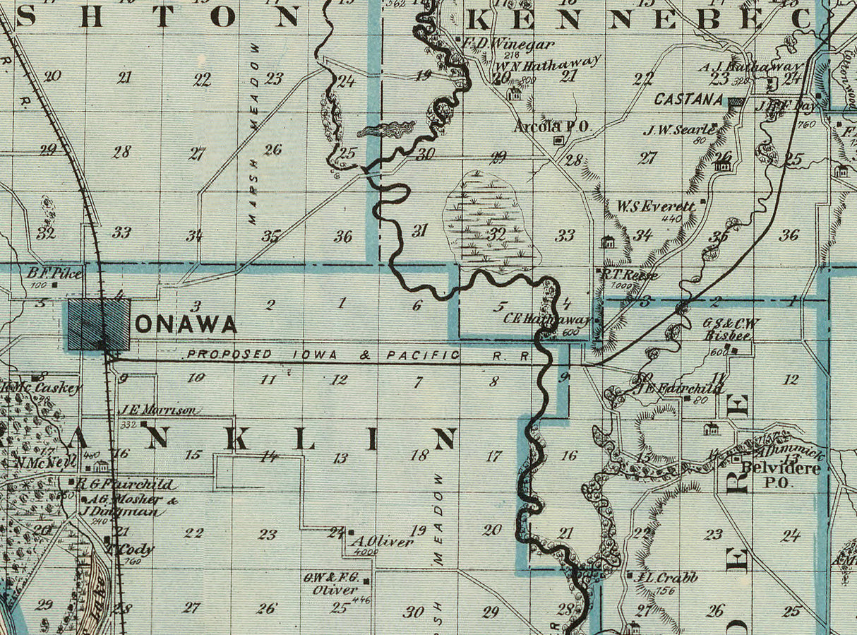 1875 Map of Monona County Iowa