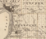 1875 Map of Woodbury County Iowa
