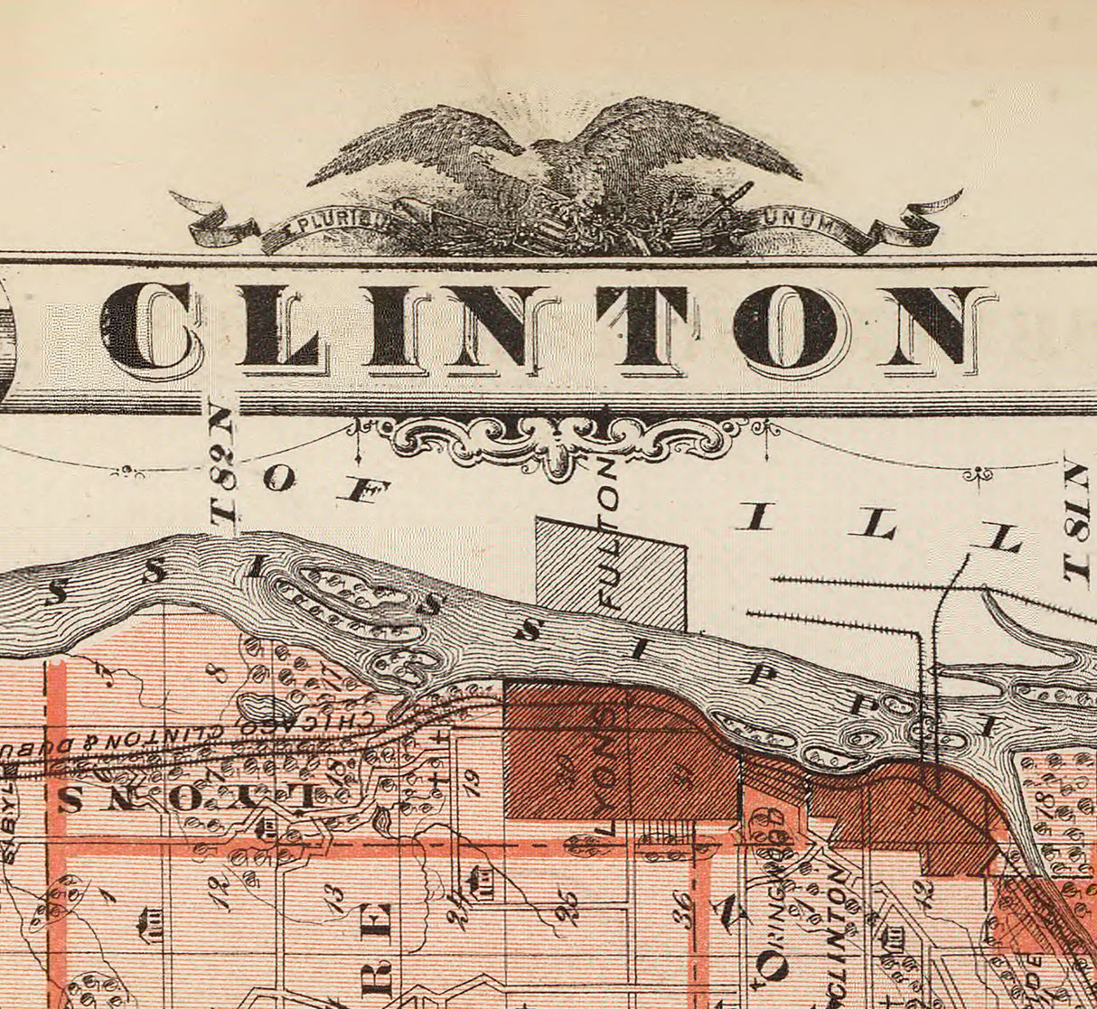 1875 Map of Clinton County Iowa