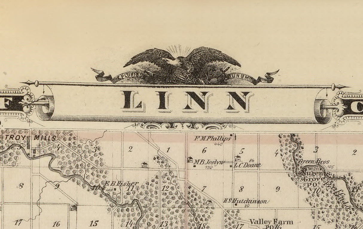 1875 Map of Linn County Iowa