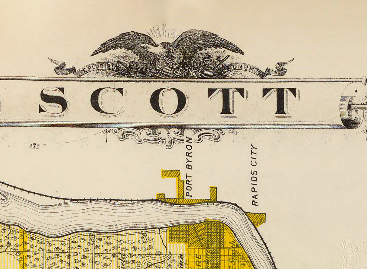 1875 Map of Scott County Iowa