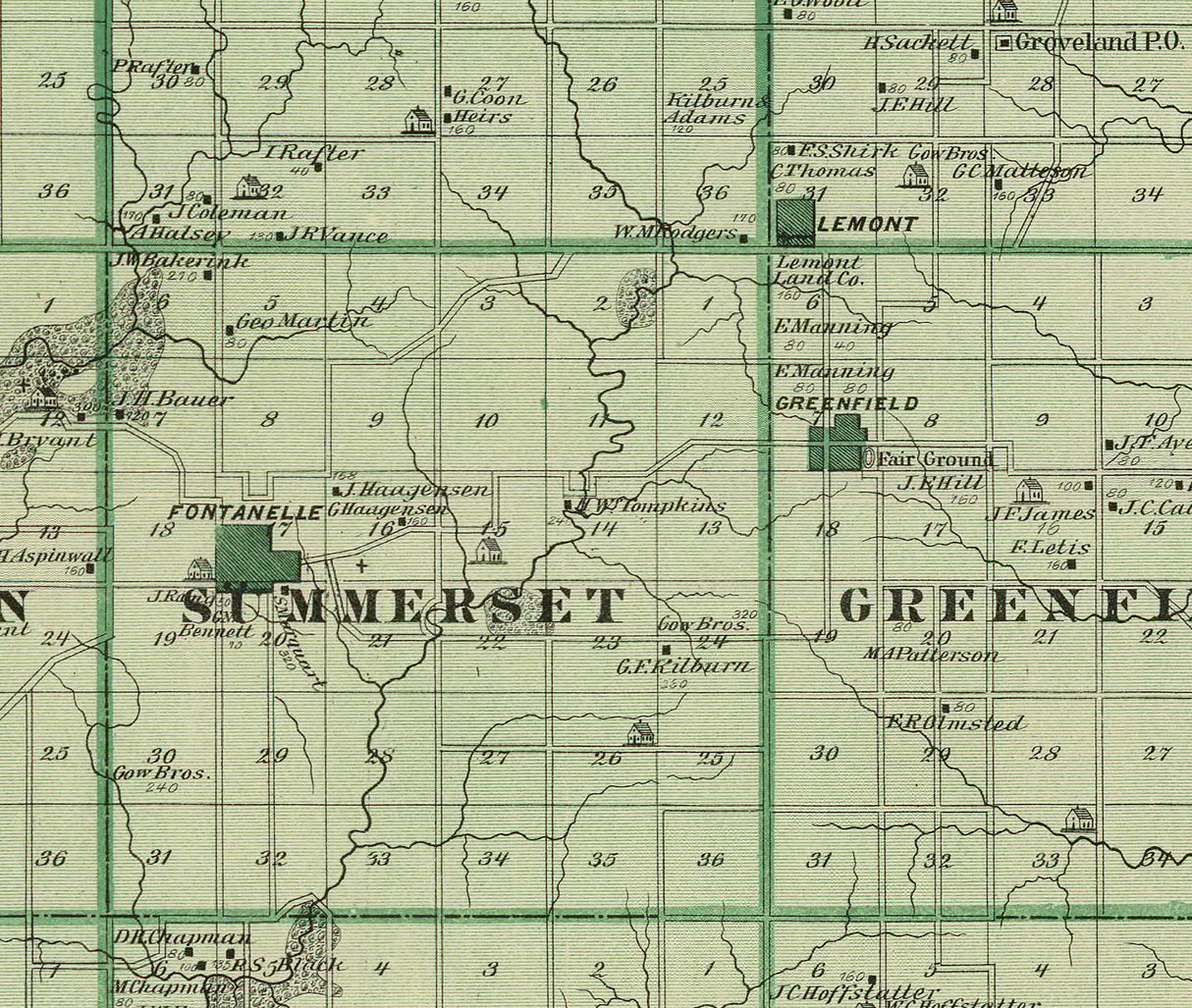 1875 Map of Adair County Iowa