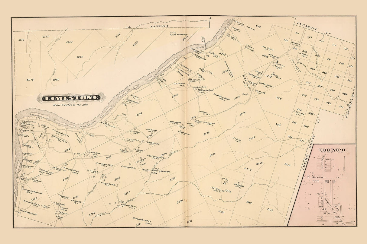 1878 Map of Limestone Township Warren County Pennsylvania