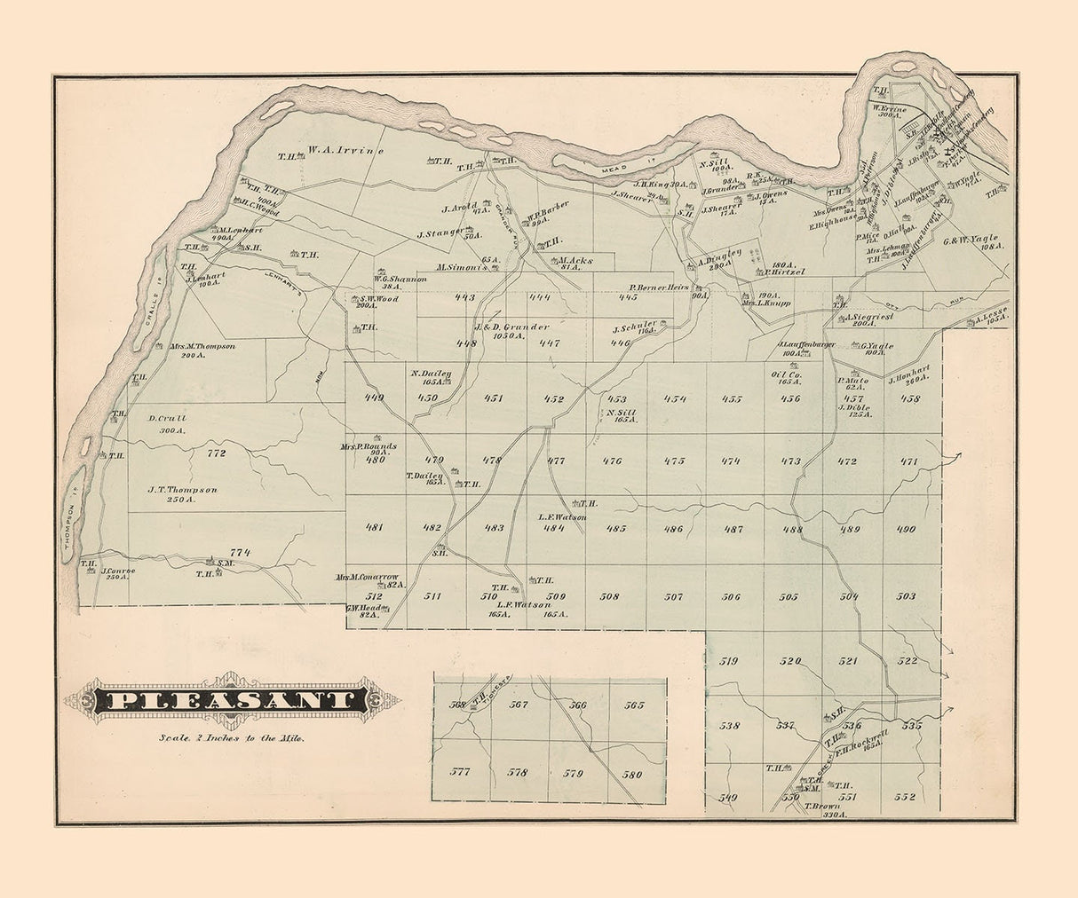 1878 Map of Pleasant Township Warren County Pennsylvania