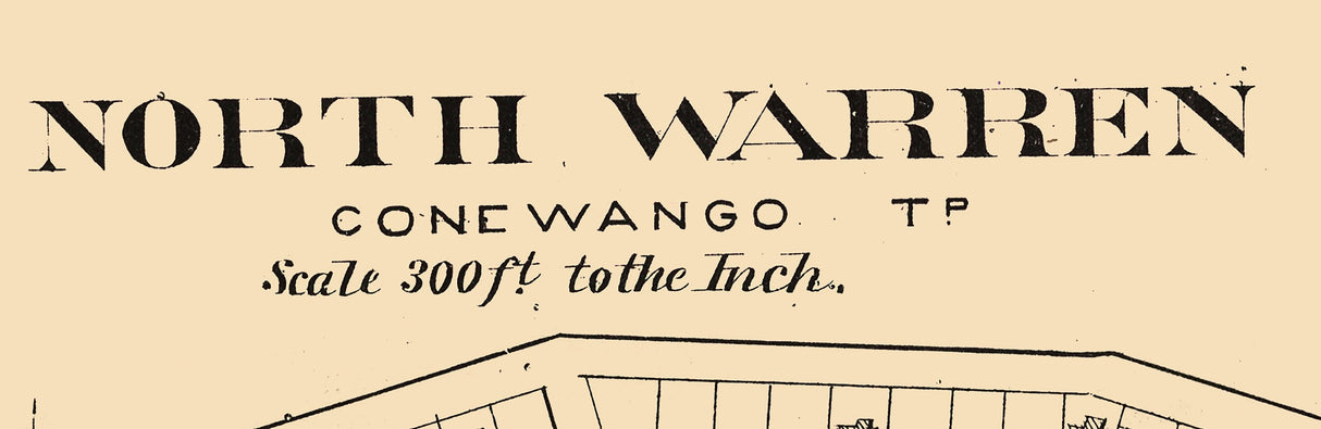 1878 Town Map of North Warren Warren County Pennsylvania