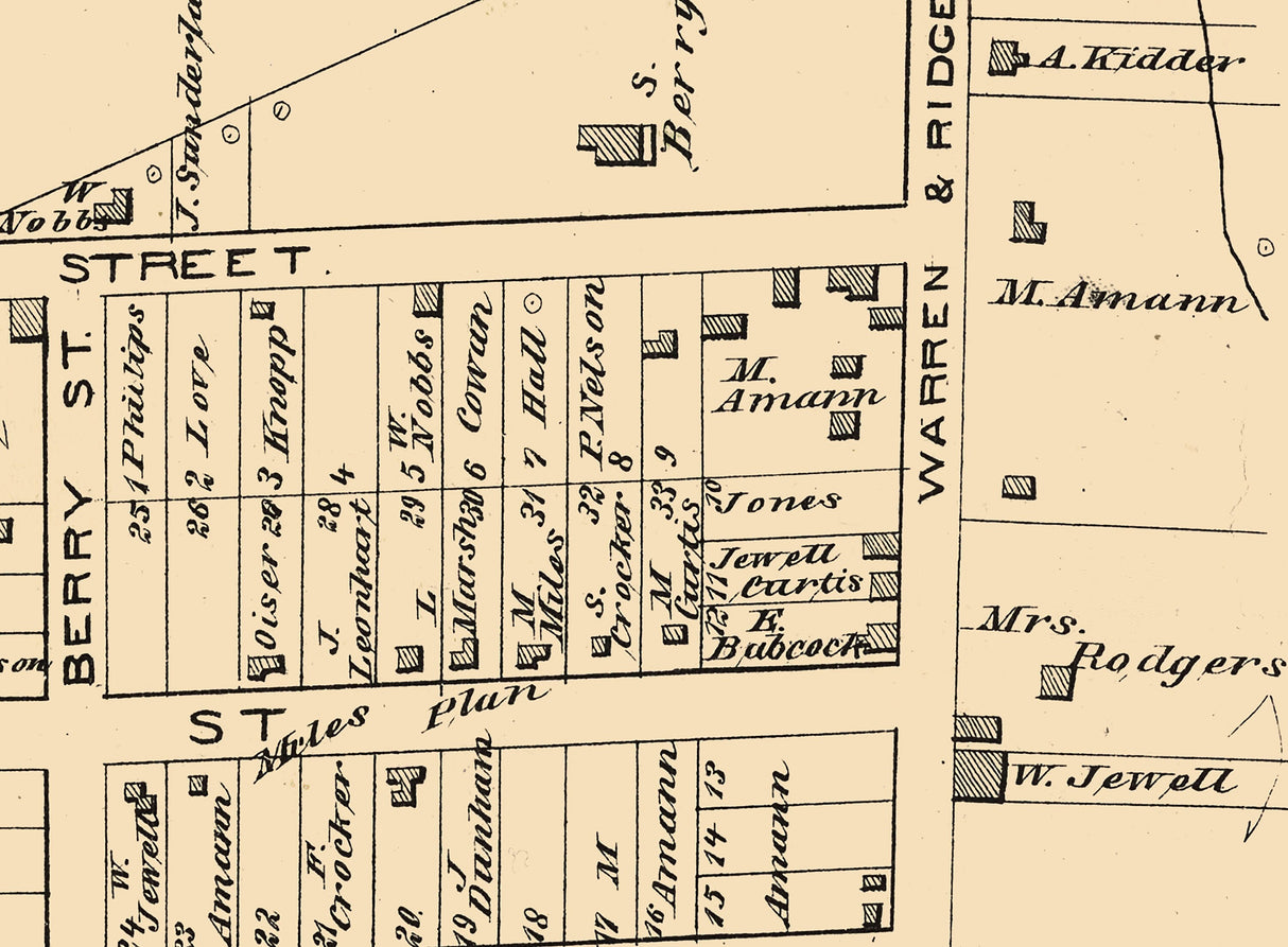 1878 Town Map of North Warren Warren County Pennsylvania