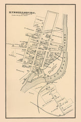 1878 Town Map of Russellsburg Warren County Pennsylvania