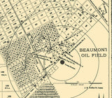1901 Map of Jefferson County Texas Beaumont Oil Field