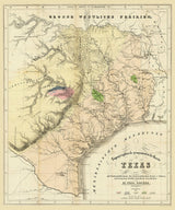 1849 Map of Texas Geography