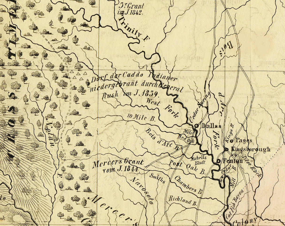 1849 Map of Texas Geography