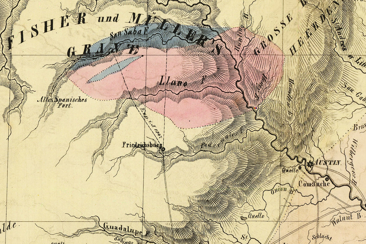 1849 Map of Texas Geography