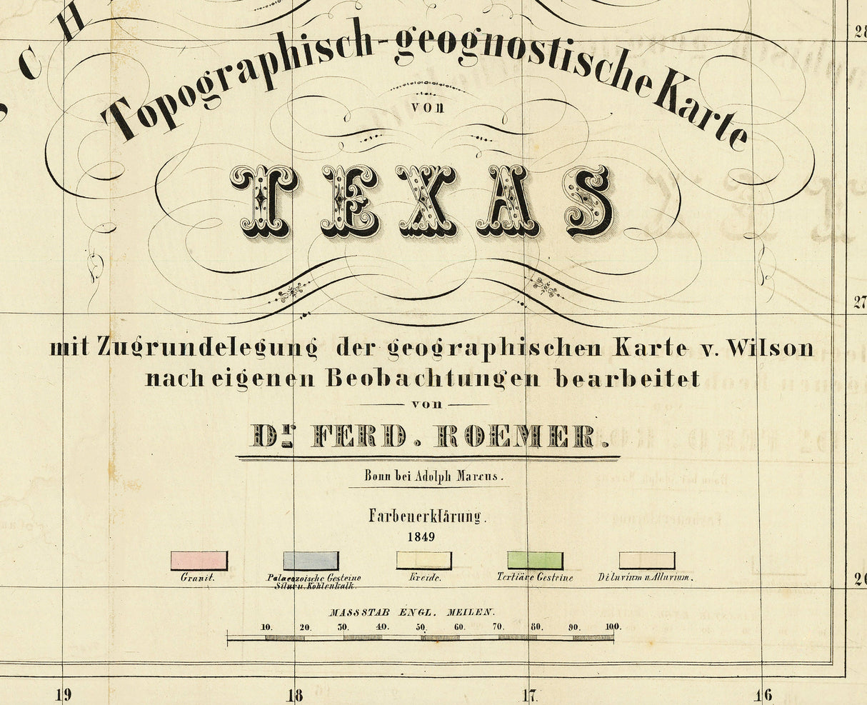 1849 Map of Texas Geography