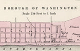 1864 Town Map of Washington Lancaster County Pennsylvania Columbia