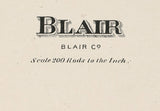 1873 Map of Blair Township Blair County Pennsylvania Newry