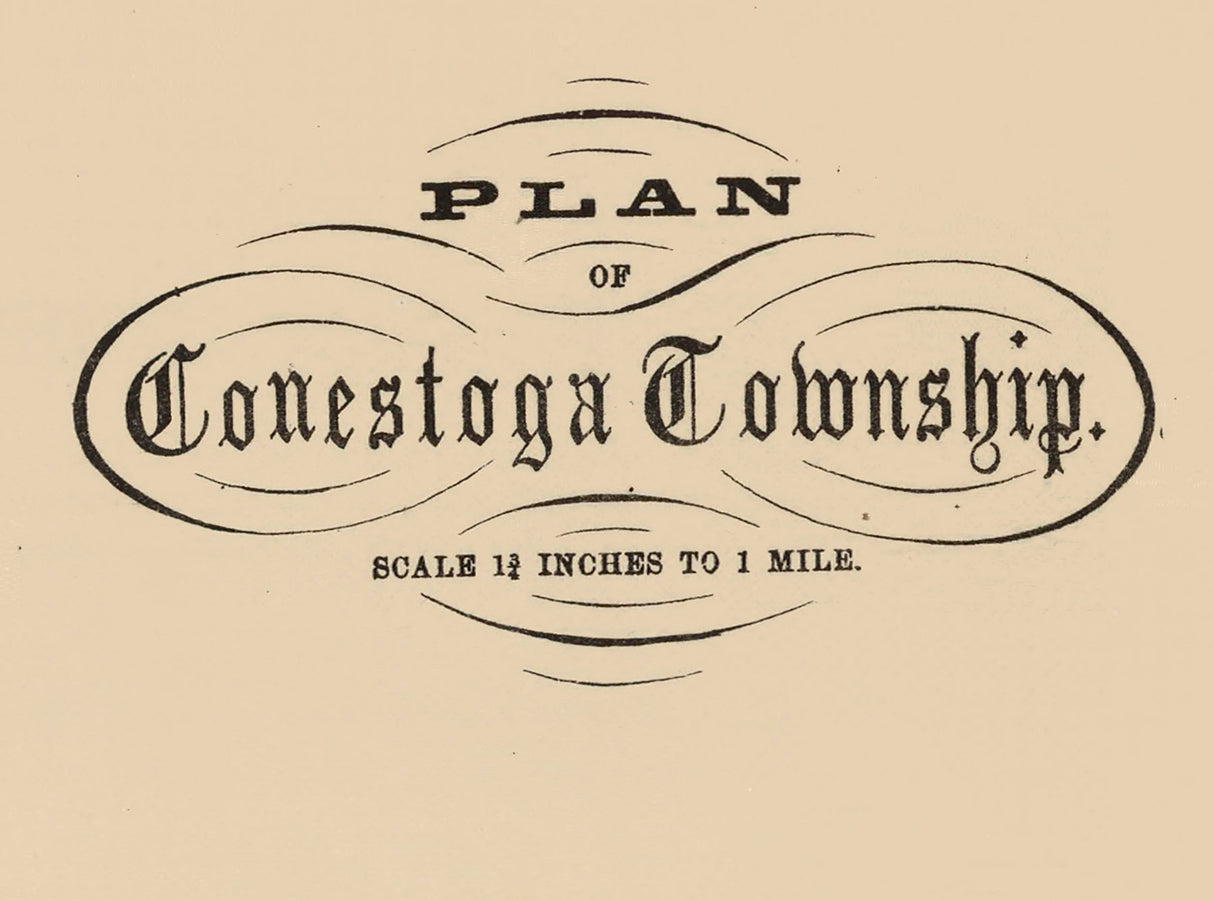 1864 Map of Conestoga Township Lancaster County Pennsylvania
