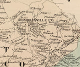 1864 Map of East and West Cocalico Township Lancaster County Pennsylvania