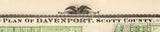1875 Map of Davenport Scott County Iowa