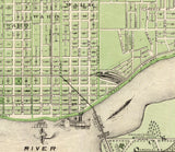 1875 Map of Davenport Scott County Iowa