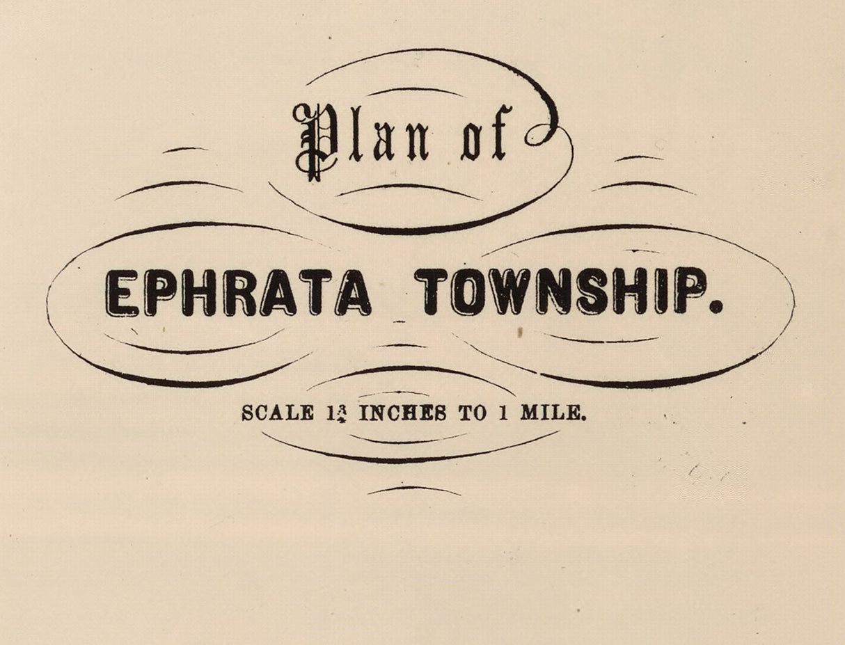 1864 Map of Ephrata Township Lancaster County Pennsylvania