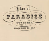 1864 Map of Paradise Township Lancaster County Pennsylvania