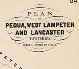 1864 Map of Pequa West Lampeter and Lancaster Township Lancaster County PA