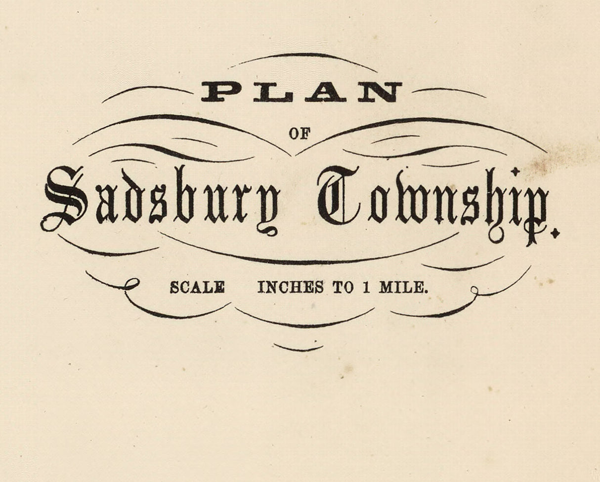 1864 Map of Sadsbury Township Lancaster County Pennsylvania