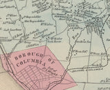 1864 Map of West Hempfield Township Lancaster County Pennsylvania