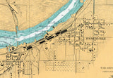 1908 Nautical Chart Saginaw River Bay City Michigan
