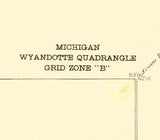 1929 Topo Map of Wyandotte Michigan Detroit River