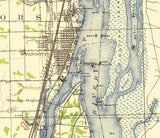 1929 Topo Map of Wyandotte Michigan Detroit River