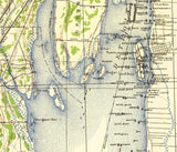 1929 Topo Map of Wyandotte Michigan Detroit River