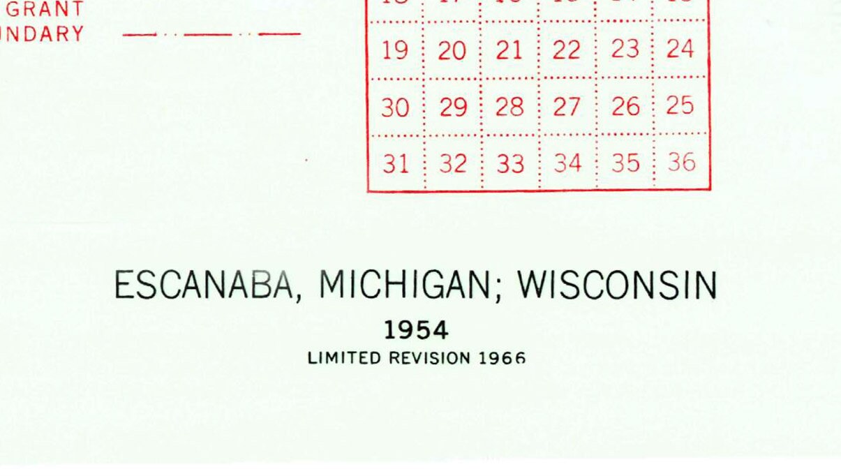 1954 Topo Map of Escanaba Quadrangle Door County Green Bay