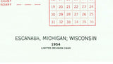 1954 Topo Map of Escanaba Quadrangle Door County Green Bay